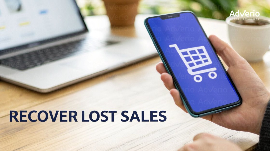 Amazon Retargeting Ads: A Profit-First Playbook to Recapture High-Intent Demand 11 A hand holds a smartphone displaying a shopping cart icon, symbolizing recovering lost online sales.