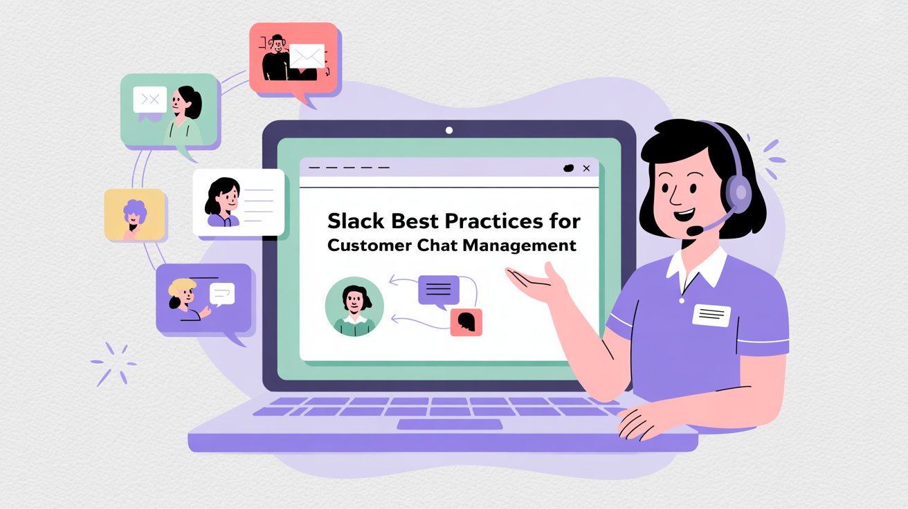 Slack interface showing best practices for managing customer support chats effectively