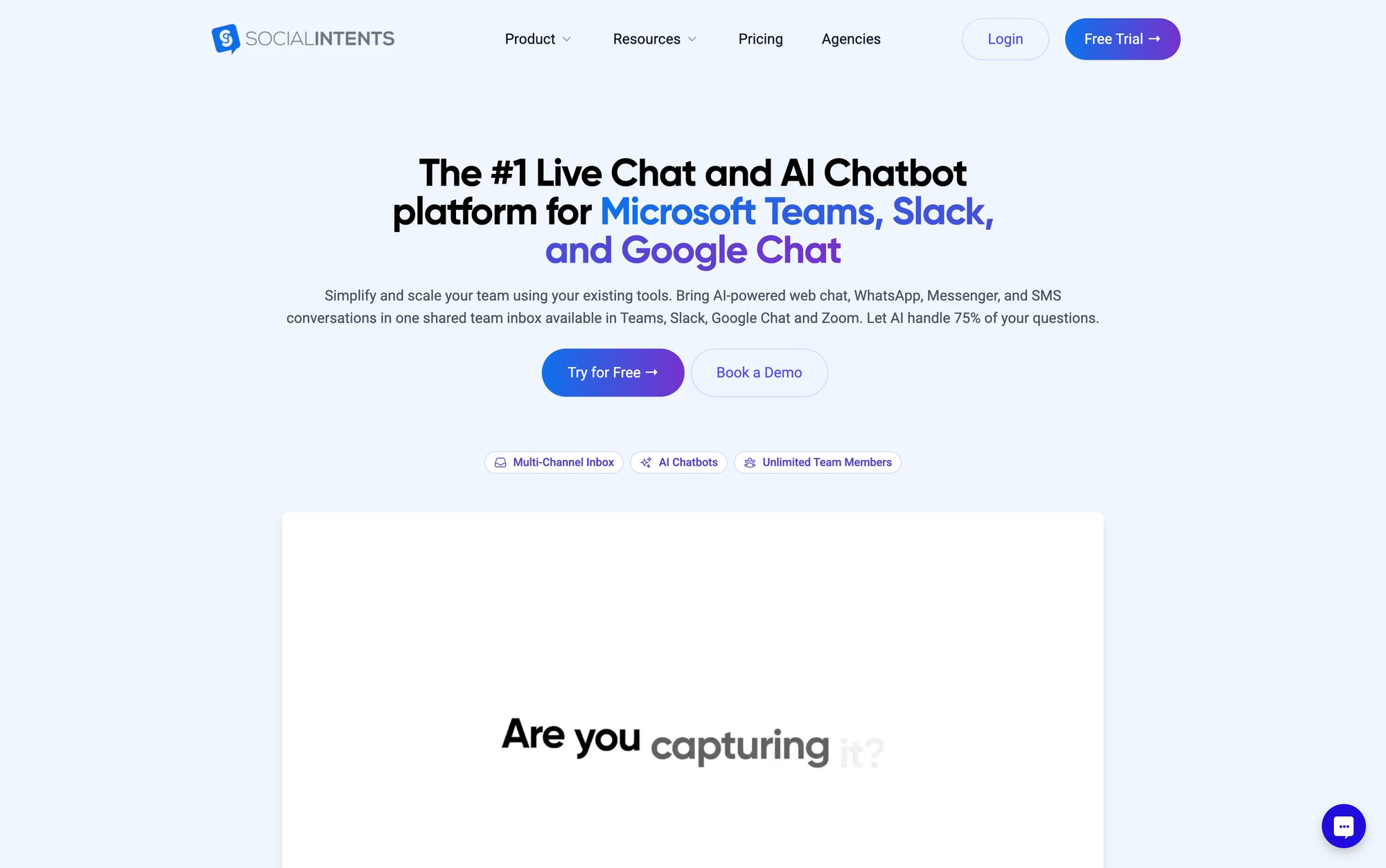 Social Intent's website