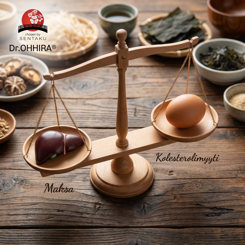 Vaa'alla maksa ja kananmuna, tekstit 'Maksa' ja 'Kolesterolimyytti' viittaavat kolesterolimyytteihin.