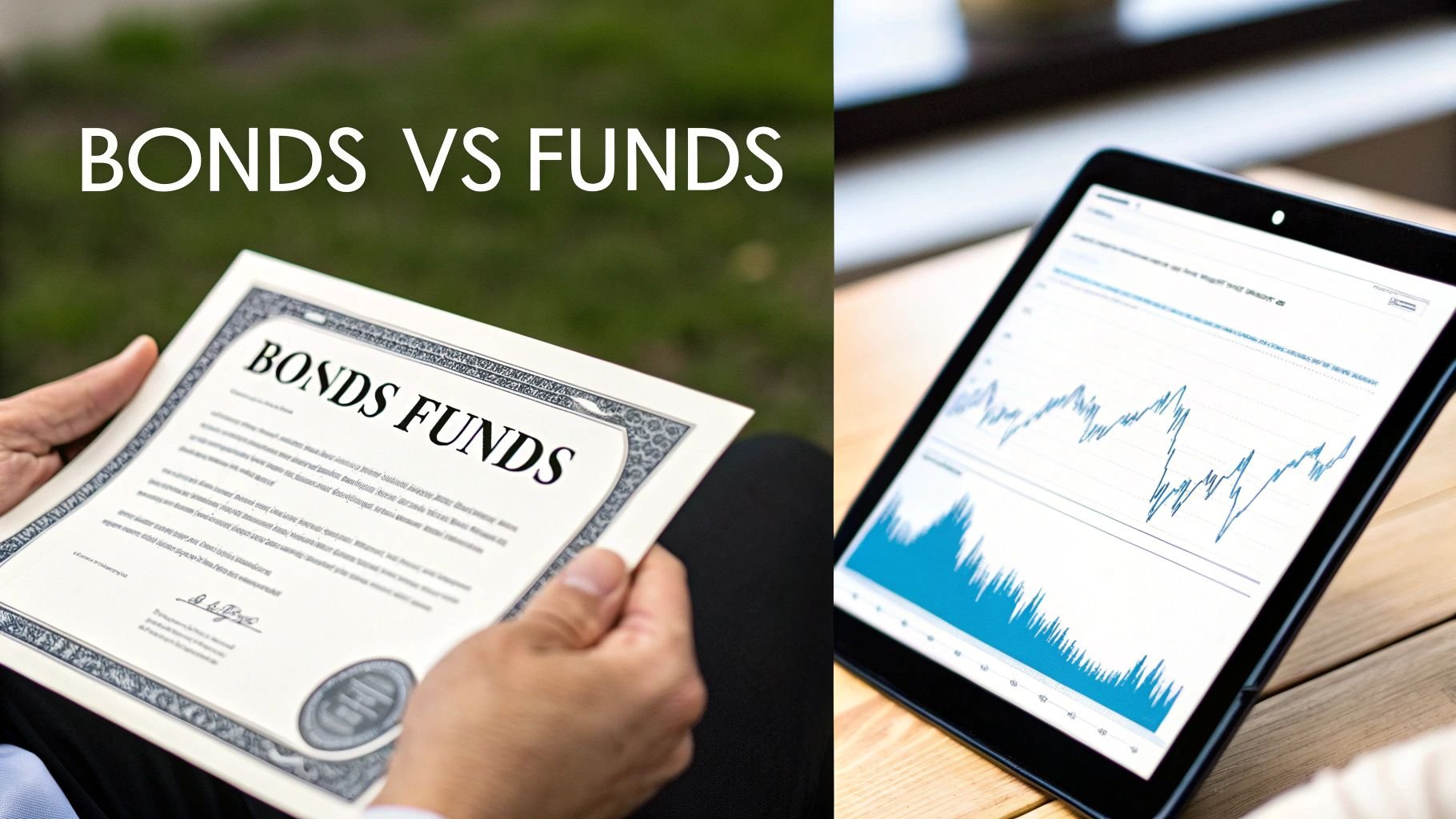 Investment graph comparing bonds and bond funds performance