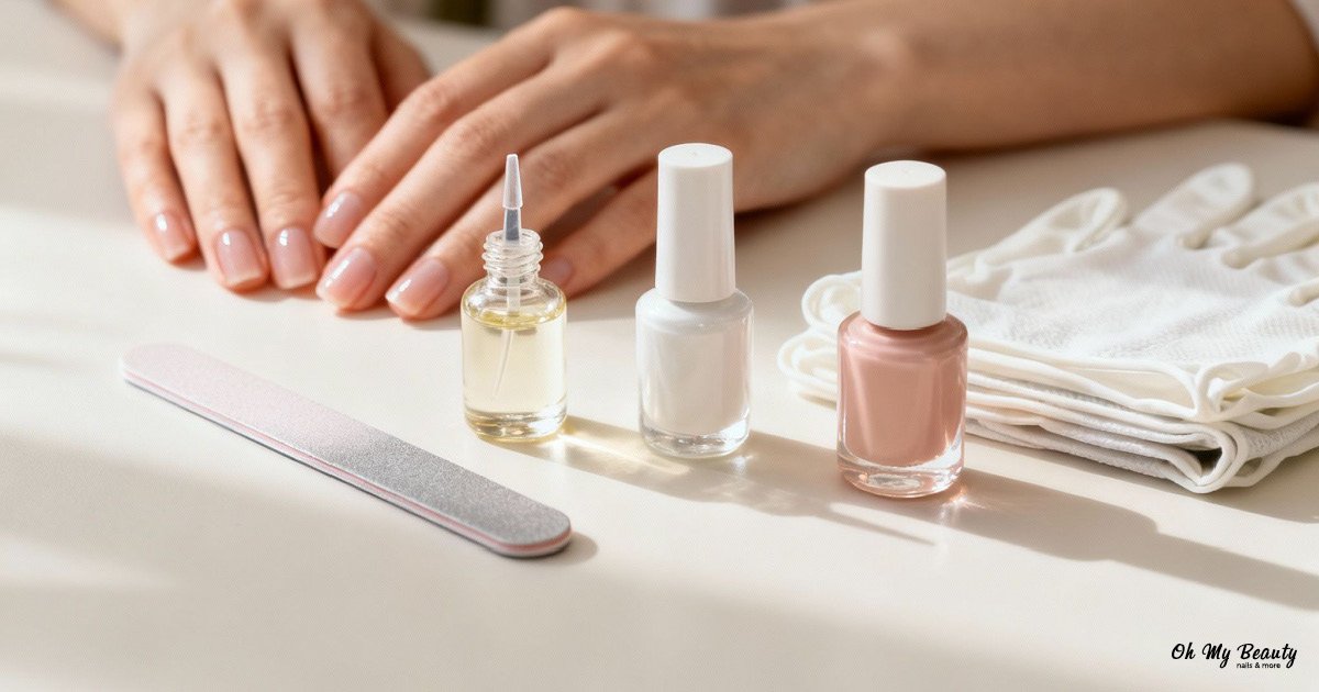 Νύχια: Ο Απόλυτος Οδηγός για Τέλειο Μανικιούρ το 2025 Γυναίκα που περιποιείται τα νύχια της, εφαρμόζοντας λαδάκι στα πετσάκια.