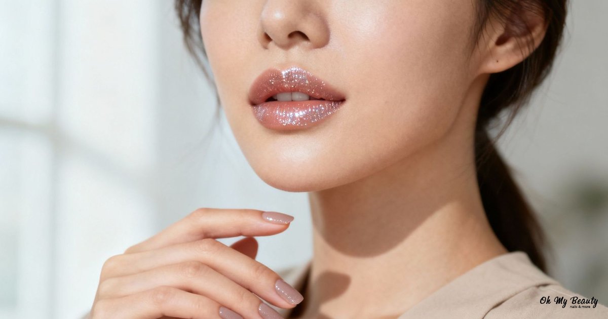Κραγιόν με Γκλίτερ: Ο Απόλυτος Οδηγός για Λαμπερά Χείλη πρόσωπο γυναίκας με χείλη γκλίτερ