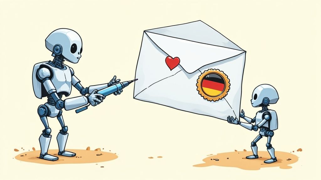 A person refining an AI-generated cover letter on a laptop screen