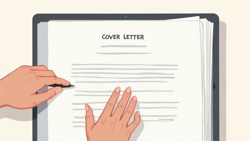 A person editing a document on a computer screen, adding personal touches like a handwritten signature icon and colourful highlights to a block of text.