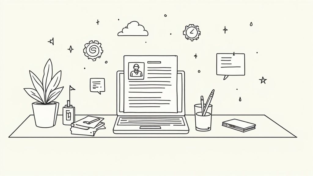 Eine Person füllt am Schreibtisch ihre Steuererklärung aus, um Bewerbungskosten geltend zu machen