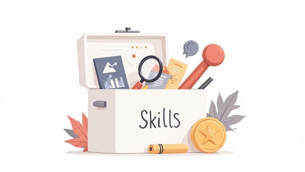 A professional working on a laptop, with charts and graphs showing sustainability metrics on the screen.