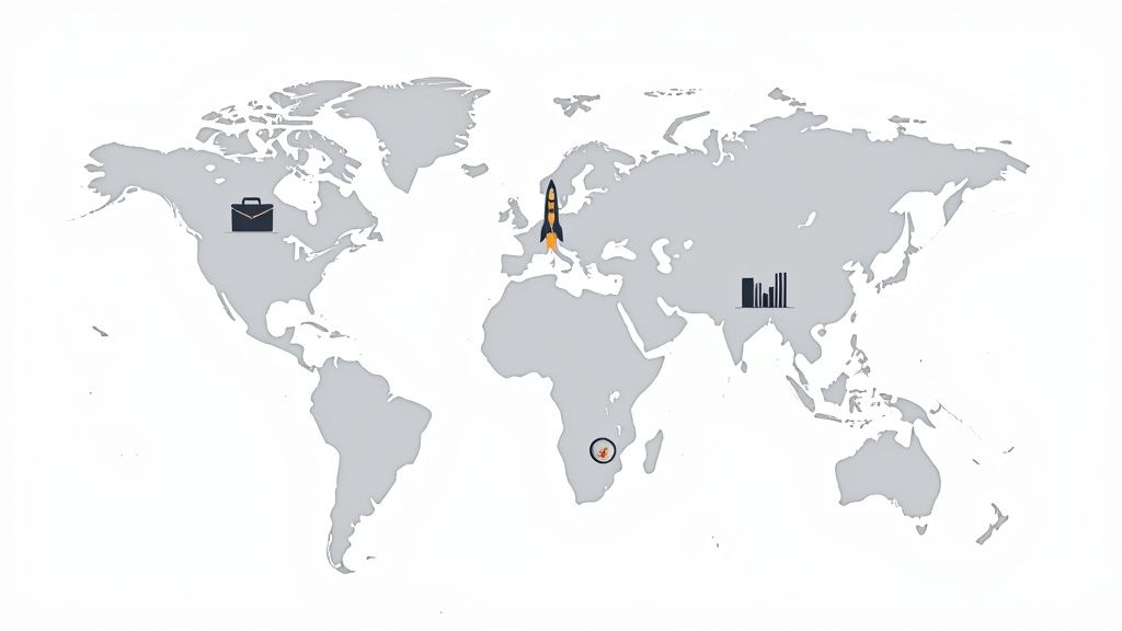 A person working on a laptop at a desk, analysing charts and graphs on the screen, representing a data analyst working remotely.