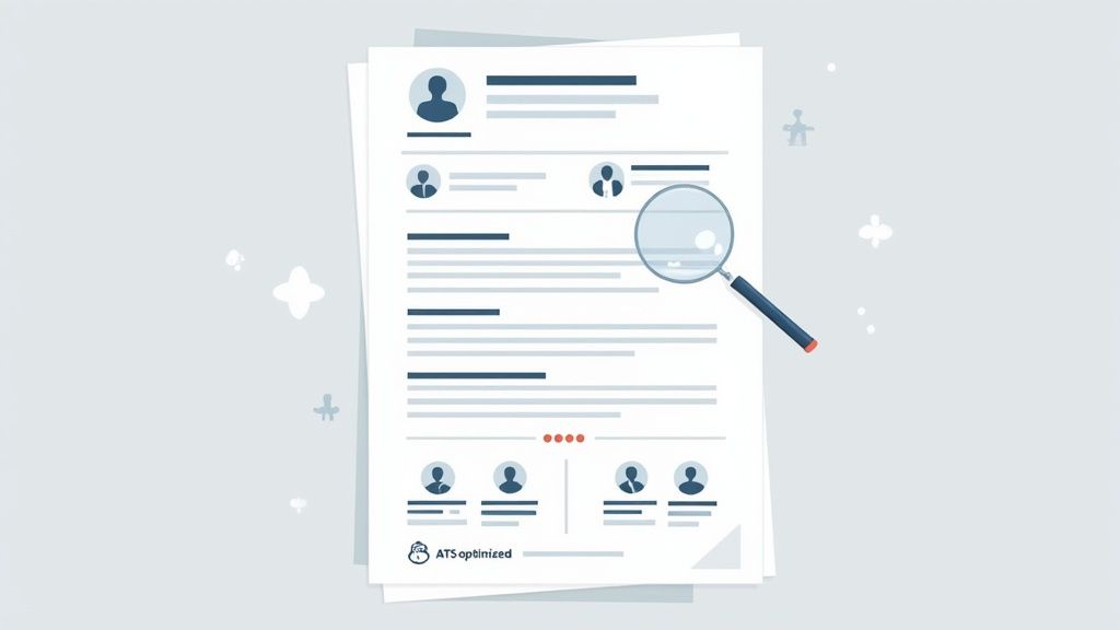 An AI interface scanning a resume and a job description to find matching keywords.