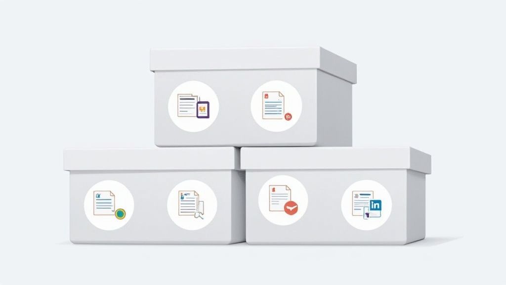 A checklist showing items included in different application service packages