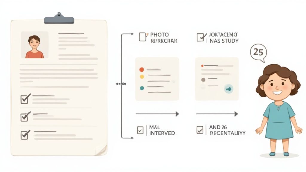 A person at a desk working on a laptop with data visualizations on the screen, representing the job application process.