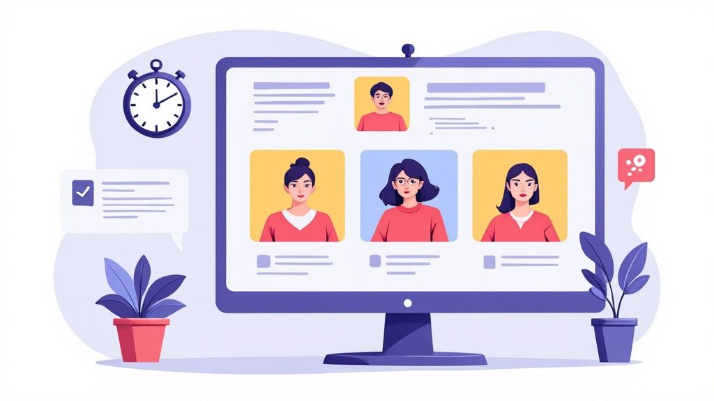 A remote team collaborating effectively during a video conference in Germany