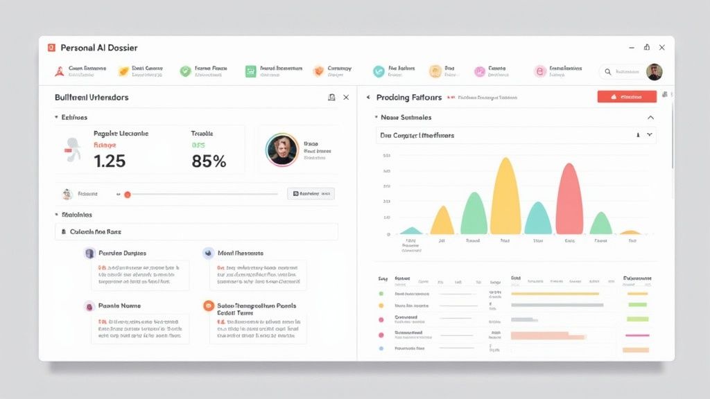 A person typing on a laptop, with graphic overlays of code and data streams.