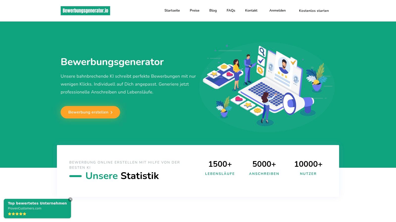 Bewerbungsgenerator.io – KI-Anschreiben (DE)