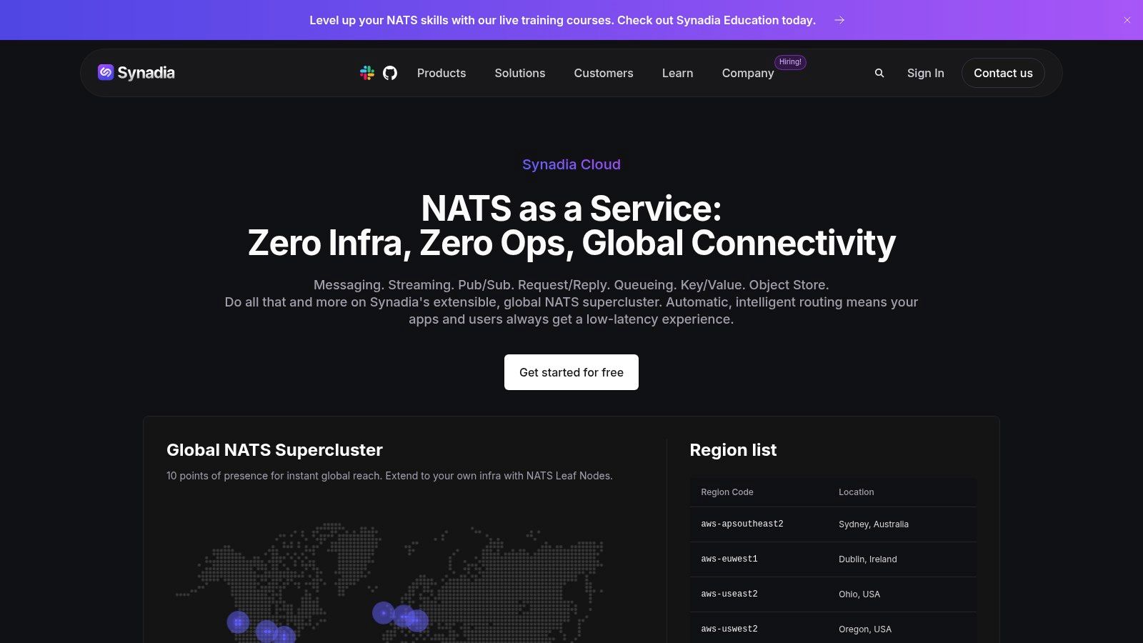 Synadia Cloud (NATS as a Service)