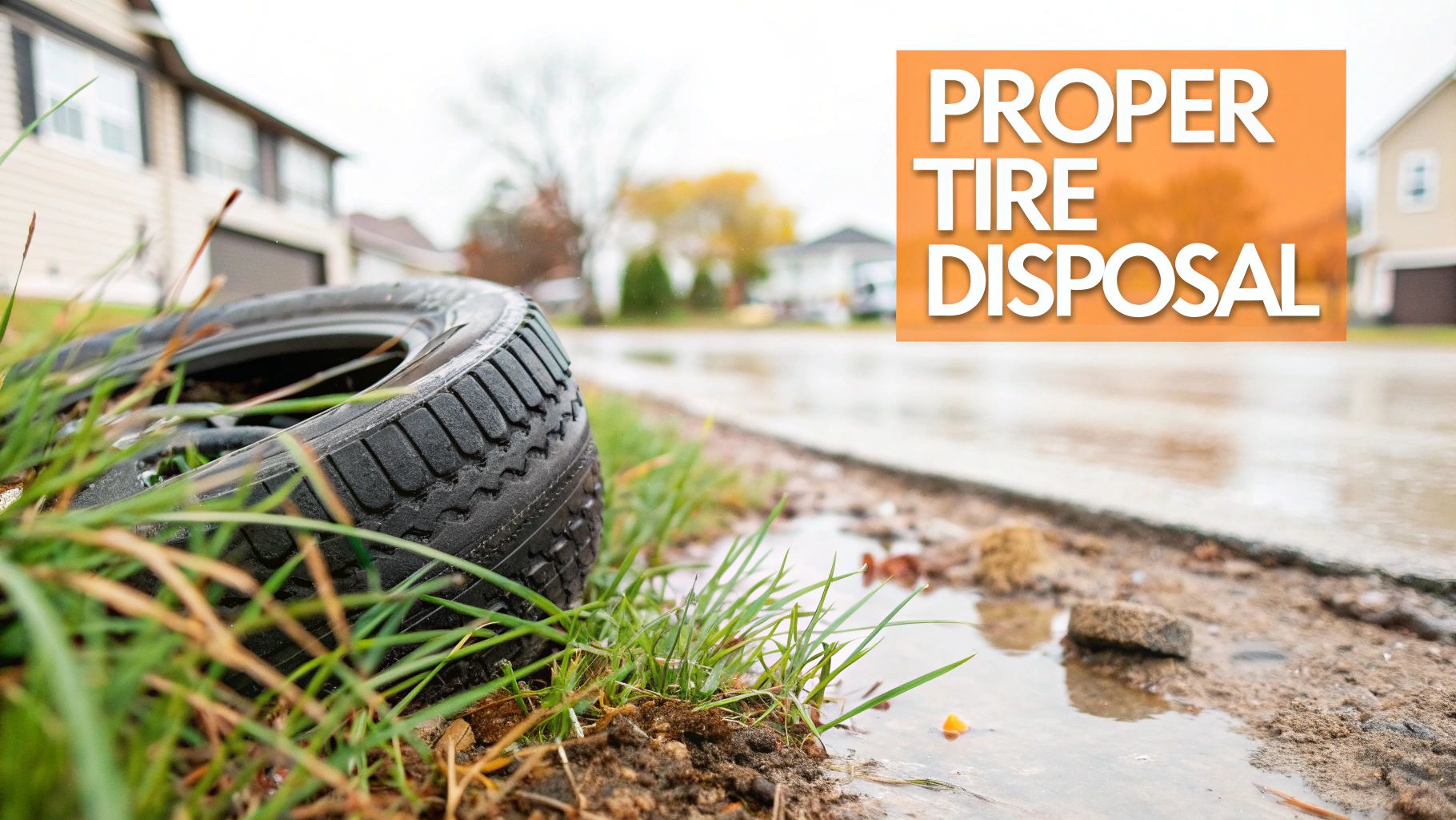 A large pile of discarded tires awaiting recycling.