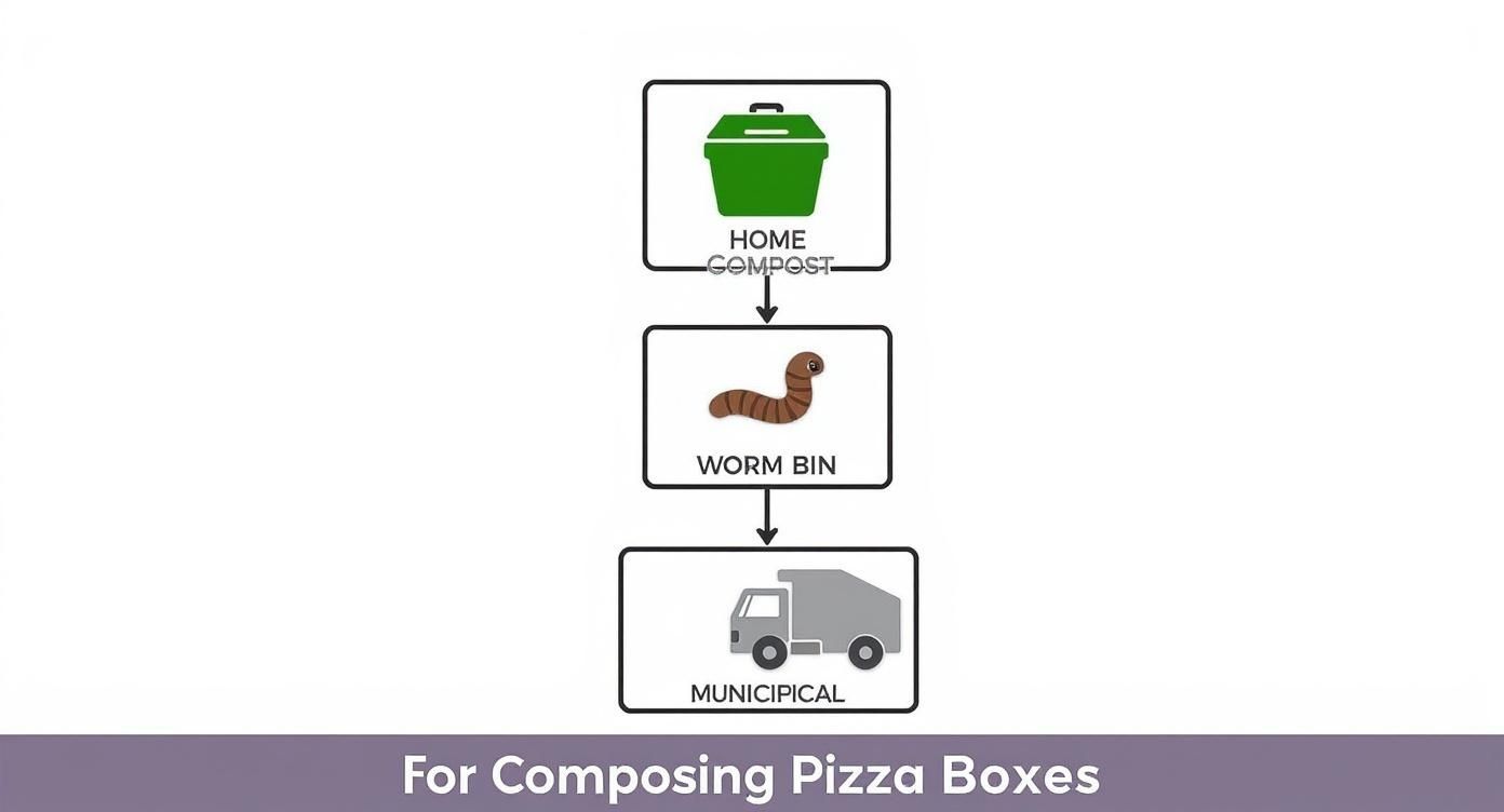 Infographic about pizza box compost