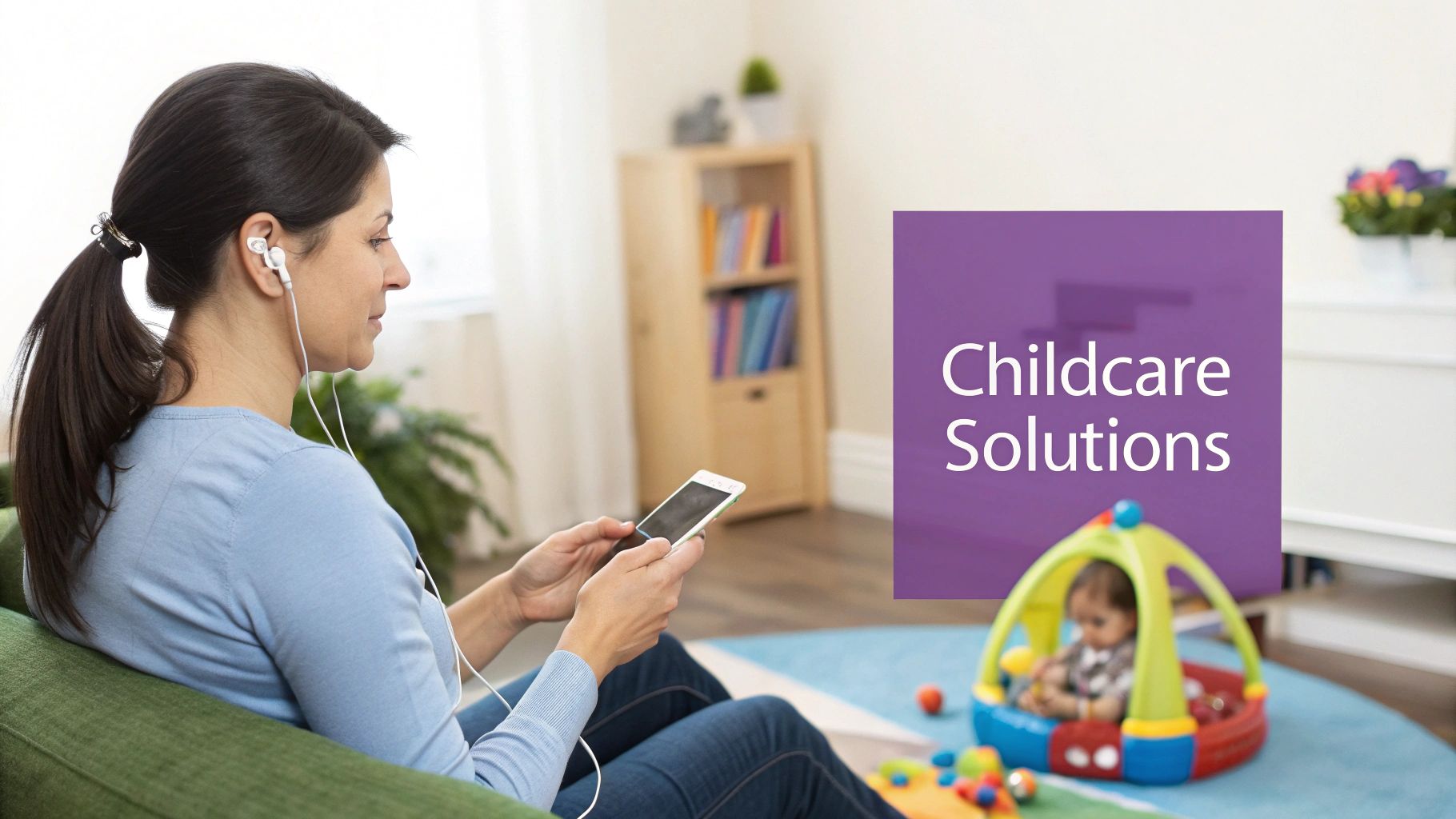 Moms and their young children doing a craft together on a living room floor during a bible study for moms.