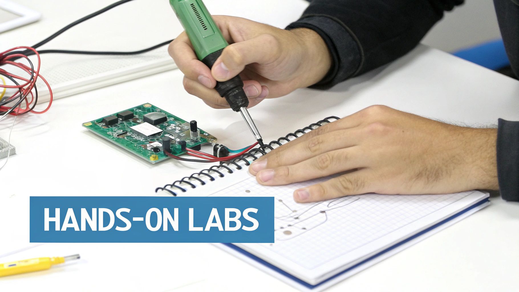 A child engaged in a hands-on science experiment at home, looking through a magnifying glass at a plant.