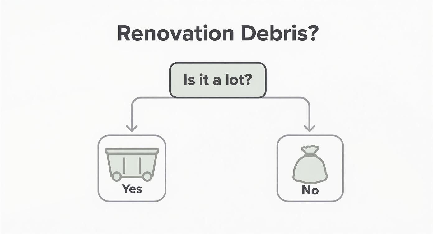 Infographic about dumpster rental for home renovation