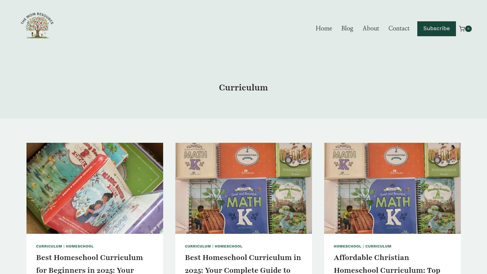 Homeschool - Curriculum