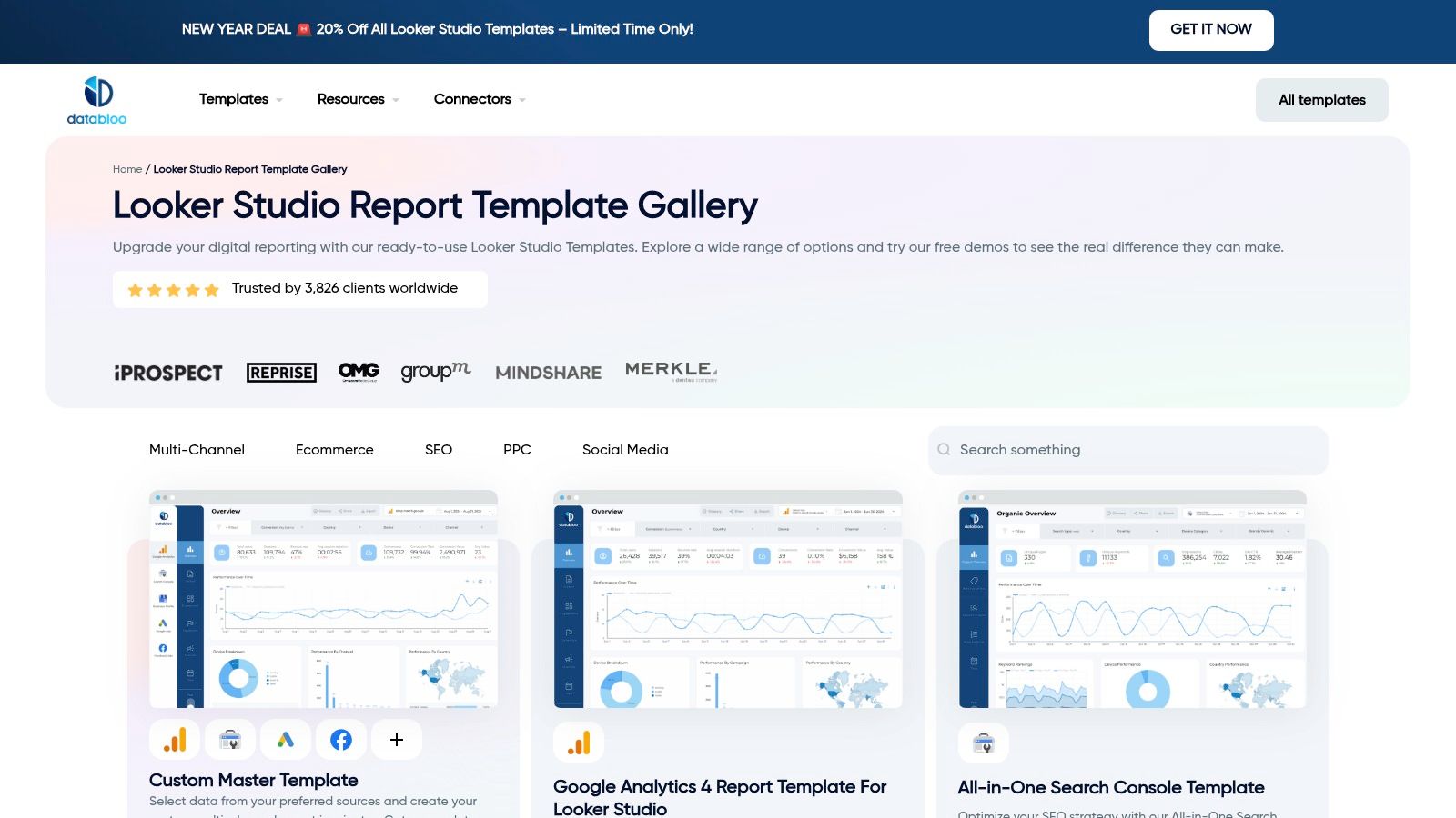 Data Bloo – Paid Looker Studio Template Marketplace