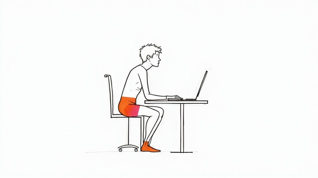 A man doing pelvic floor exercises on a mat.