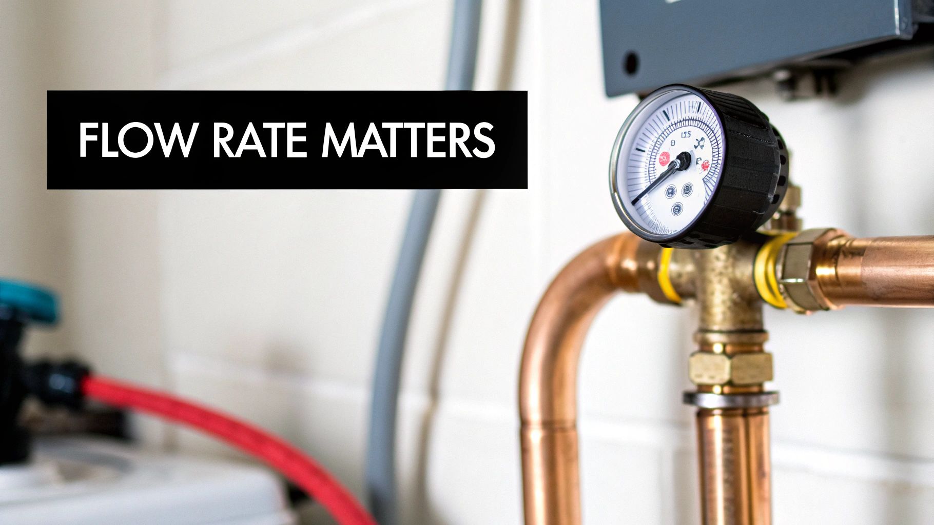 A close-up of a modern combi boiler's controls and pipework