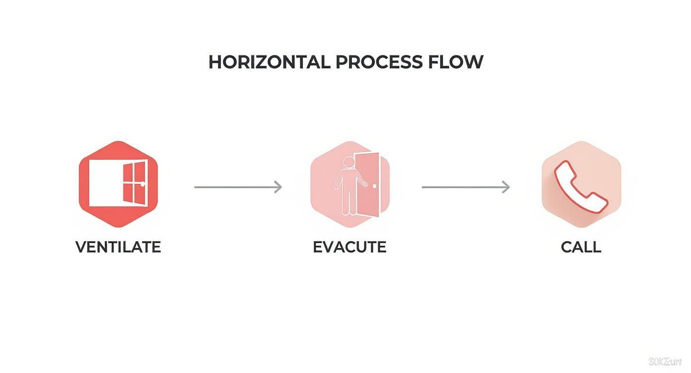 Infographic about carbon monoxide alarm is going off