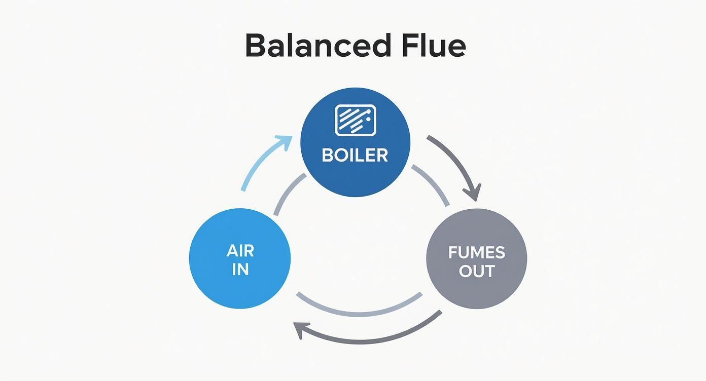 Infographic about what is a balanced flue