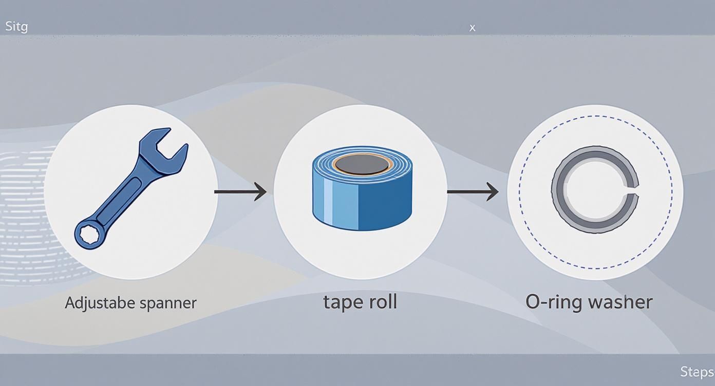 Infographic about how to fix a dripping tap
