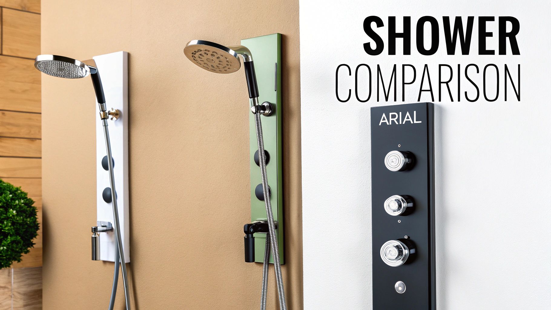 A sleek thermostatic mixer shower installed in a modern bathroom