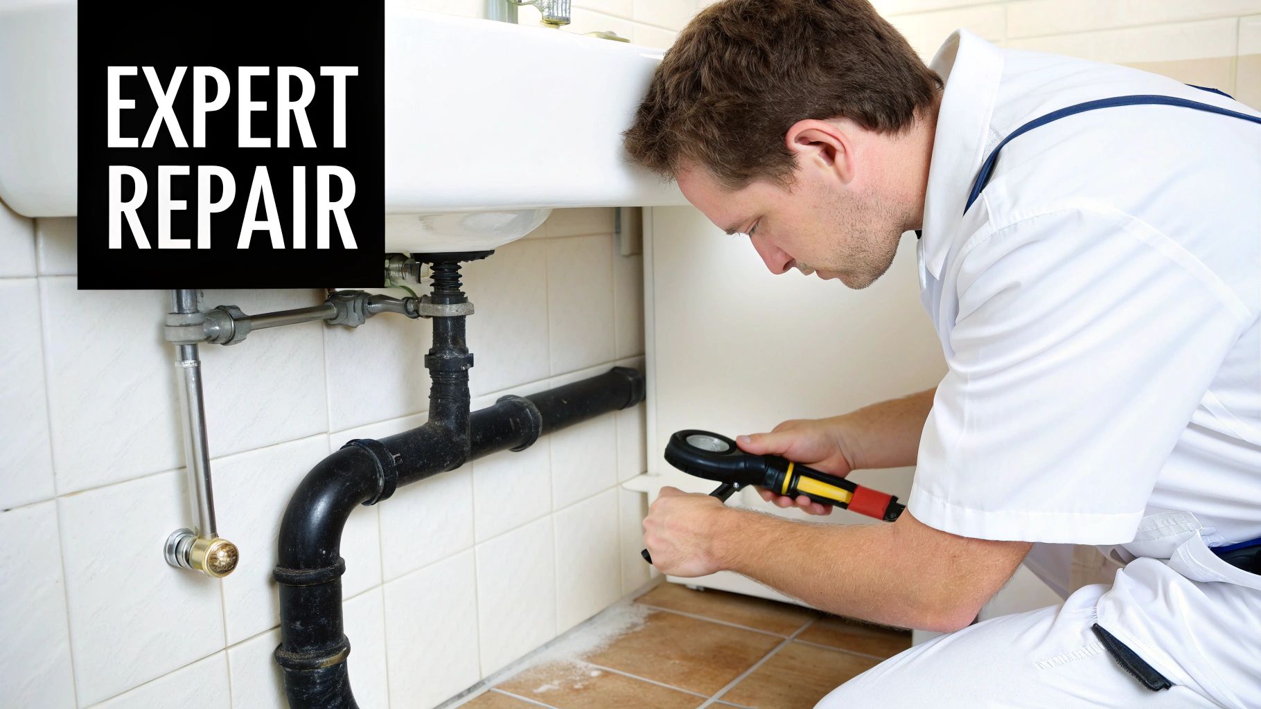 Homeowner reviewing insurance documents after water damage