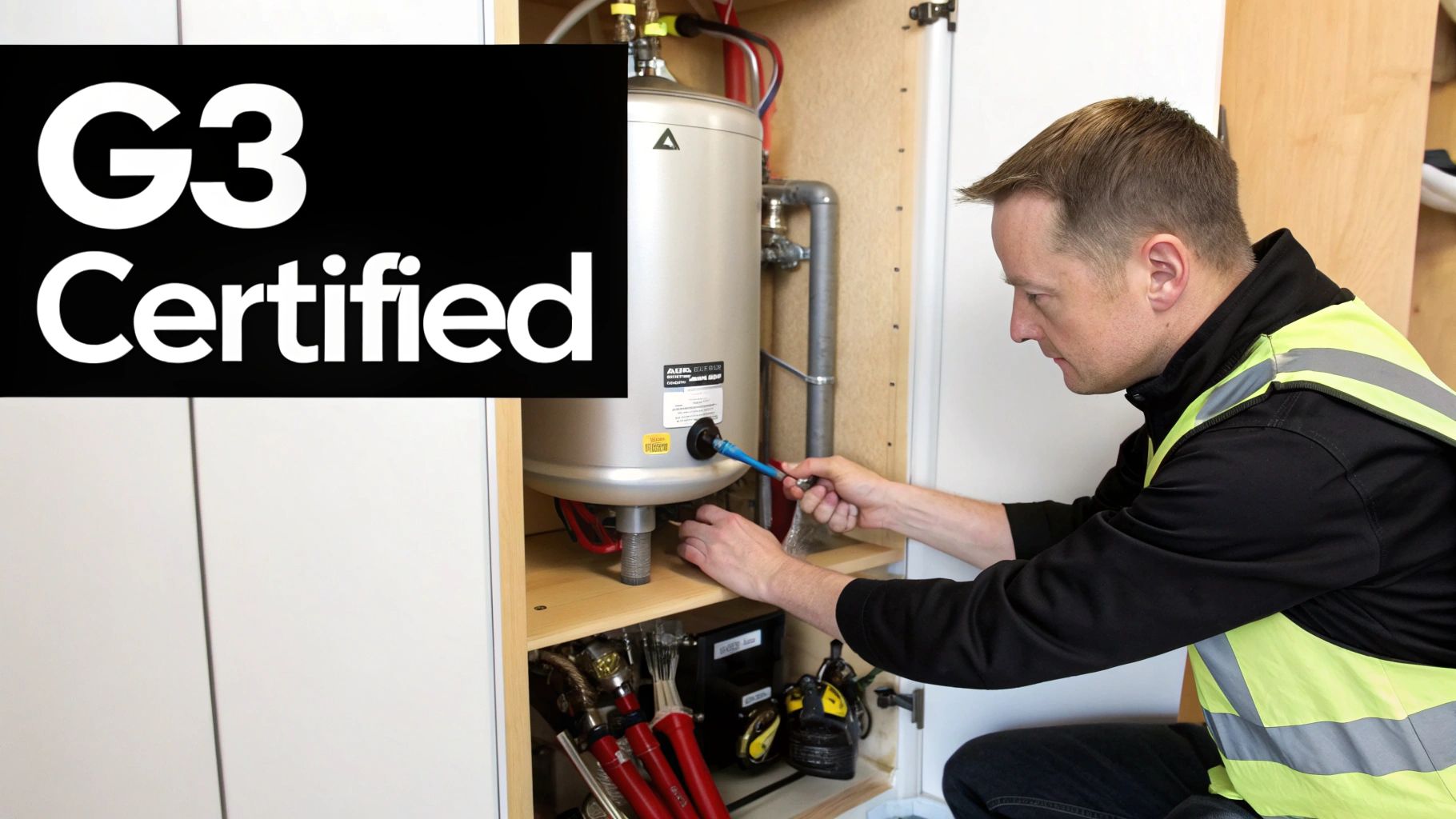 A certified engineer performing maintenance on a Megaflow system.
