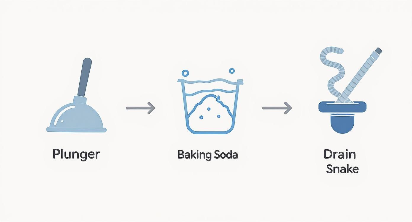 Infographic about unblock a drain pipe