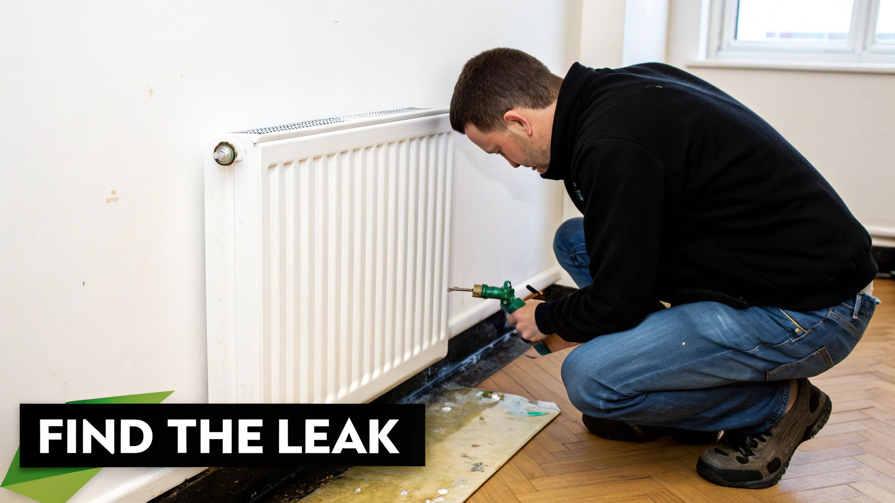 A close-up of a pressure gauge on a boiler, with a hand pointing to the needle in the low-pressure red zone.