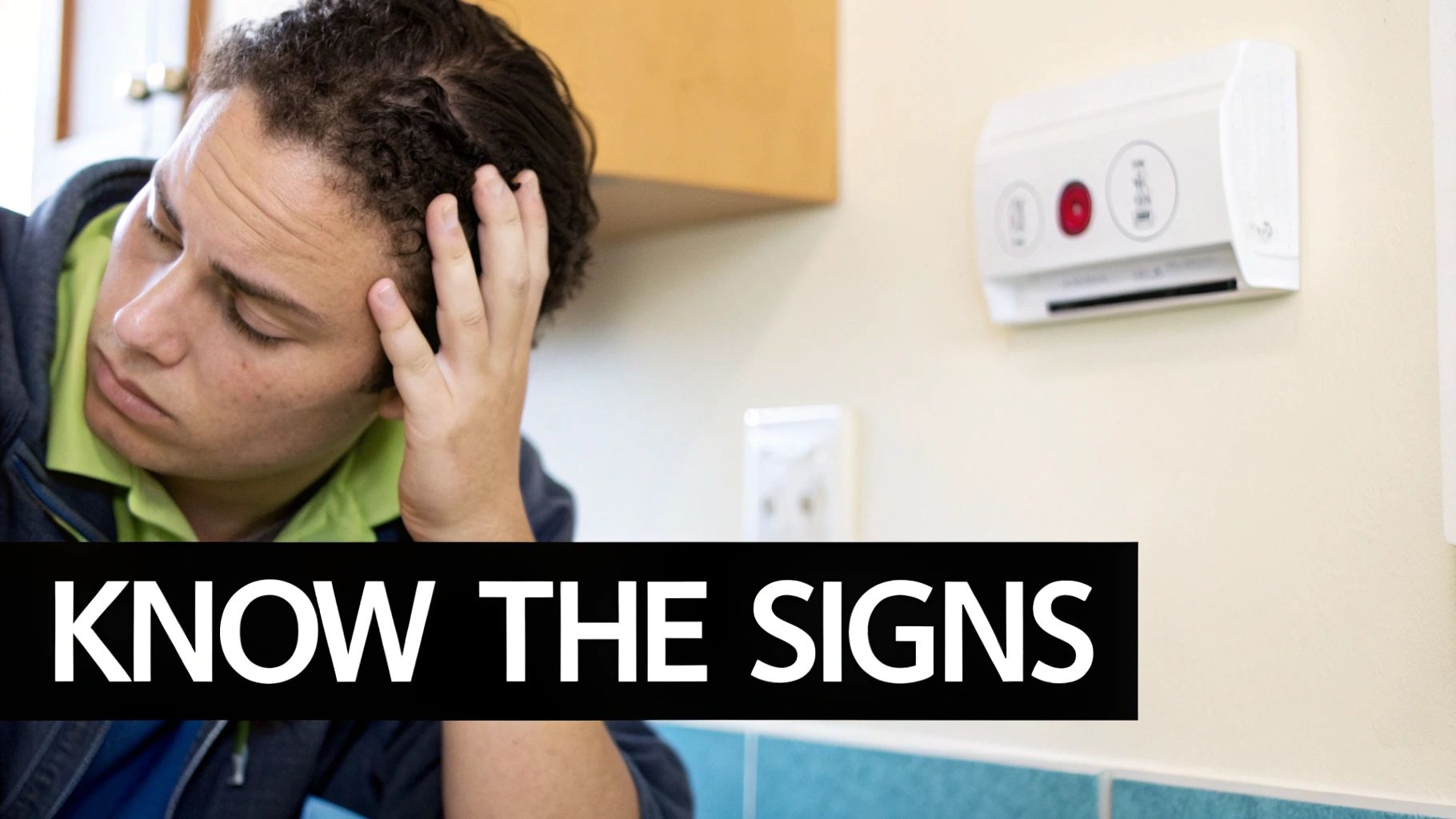 A gas boiler in a home, a potential source of carbon monoxide.