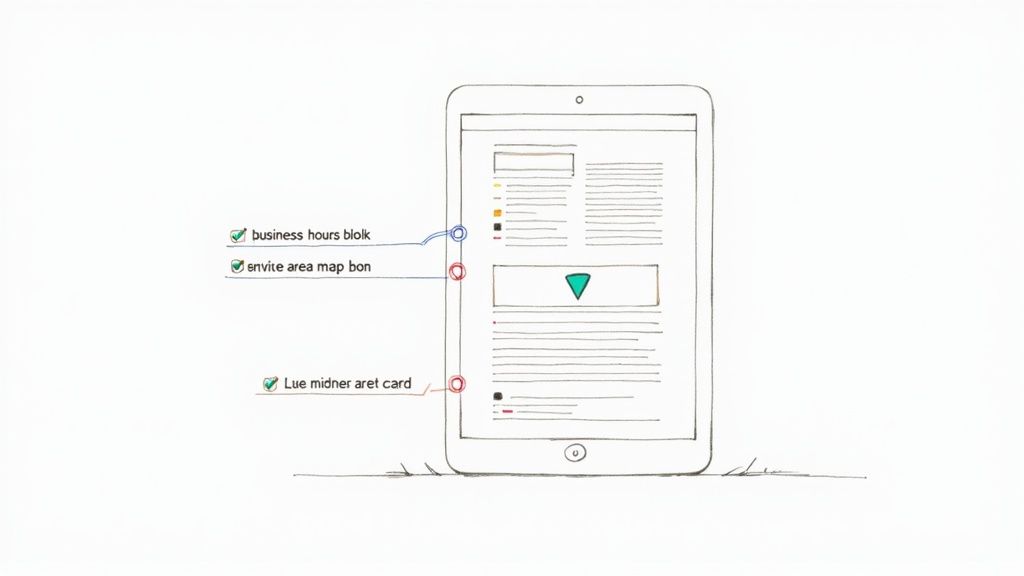 A person working on a laptop, surrounded by icons representing website elements like text, images, and code, with an upward-trending arrow.