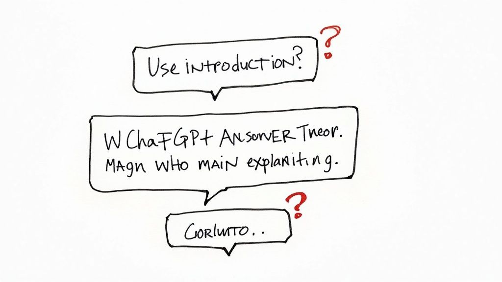 A person typing on a laptop with a glowing AI chat interface overlayed.