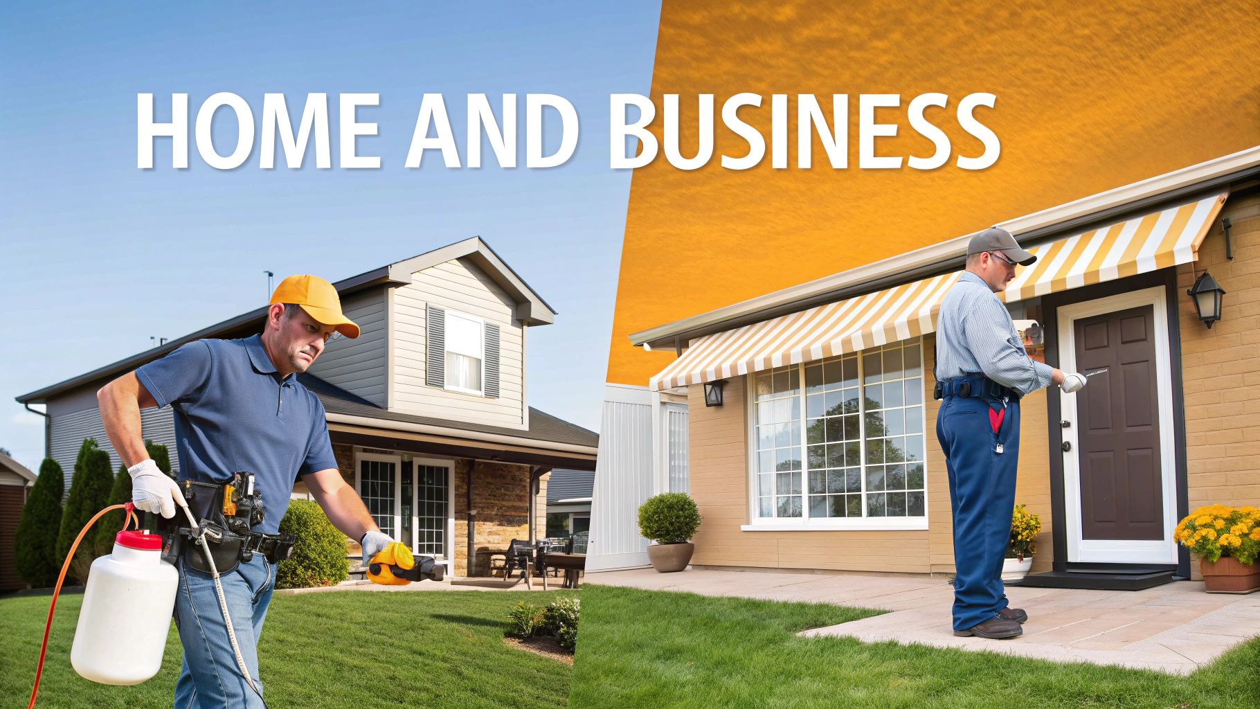 Pest control technicians providing comprehensive services for both residential homes and commercial businesses.