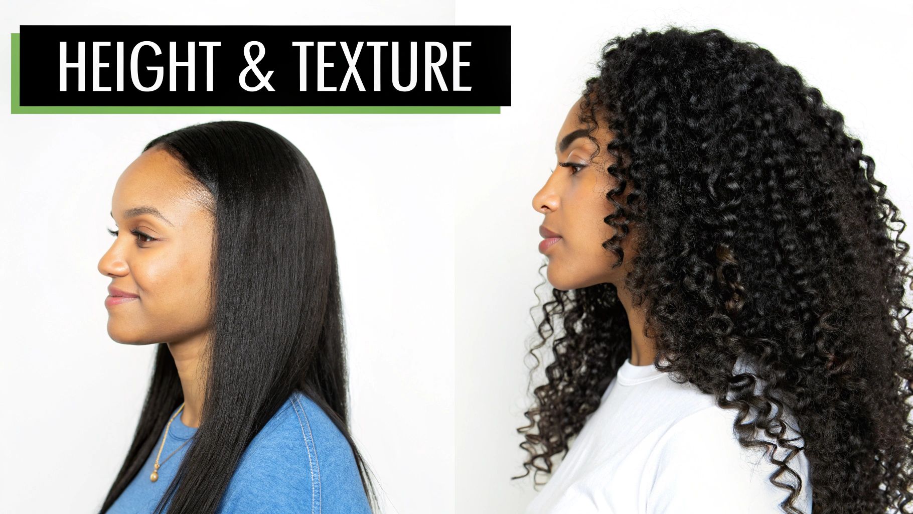 A woman with long, wavy hair extensions smiling.