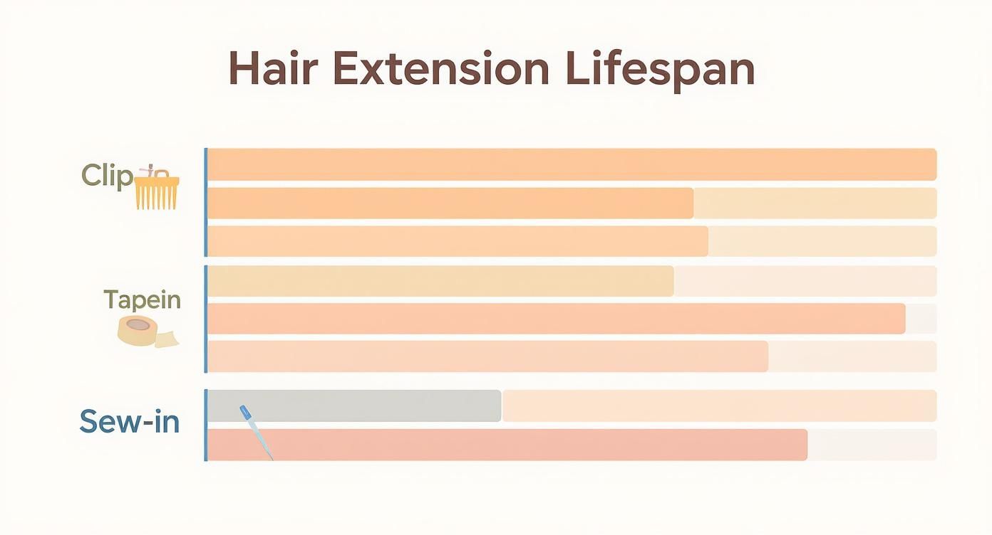 Infographic about how long do hair extensions last