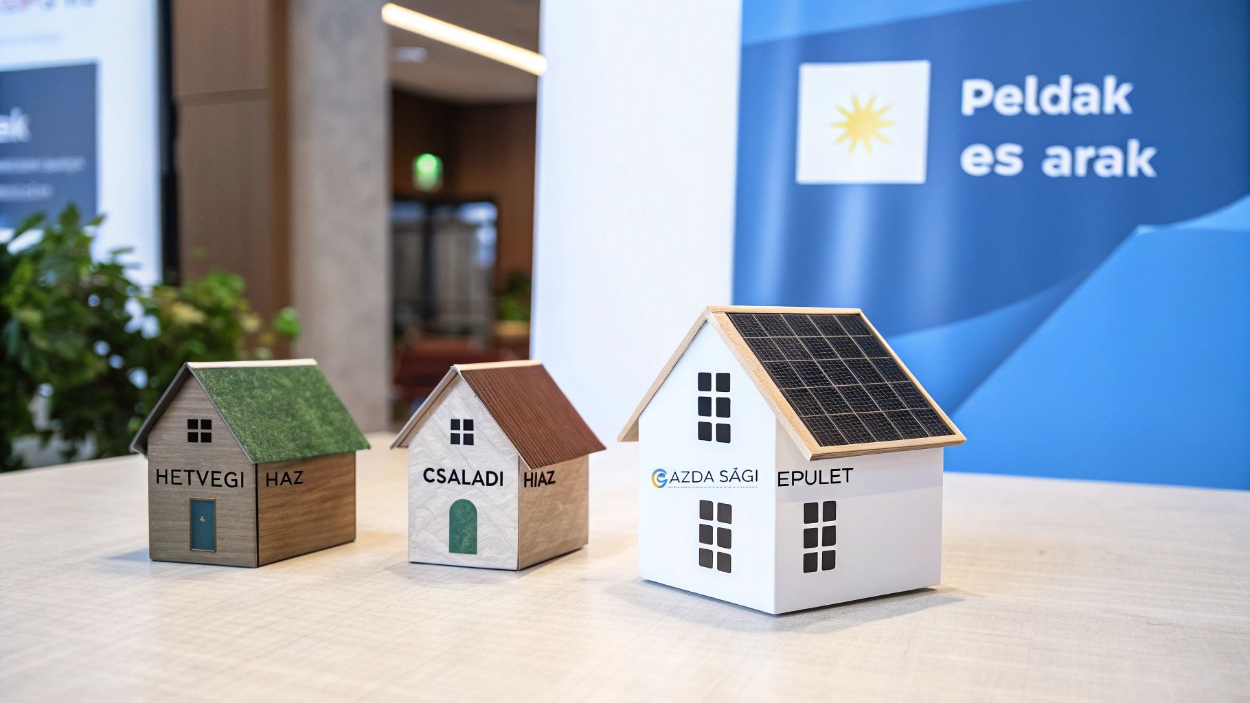 Kisebb hétvégi ház a fák között, a tetőn néhány napelemmel.