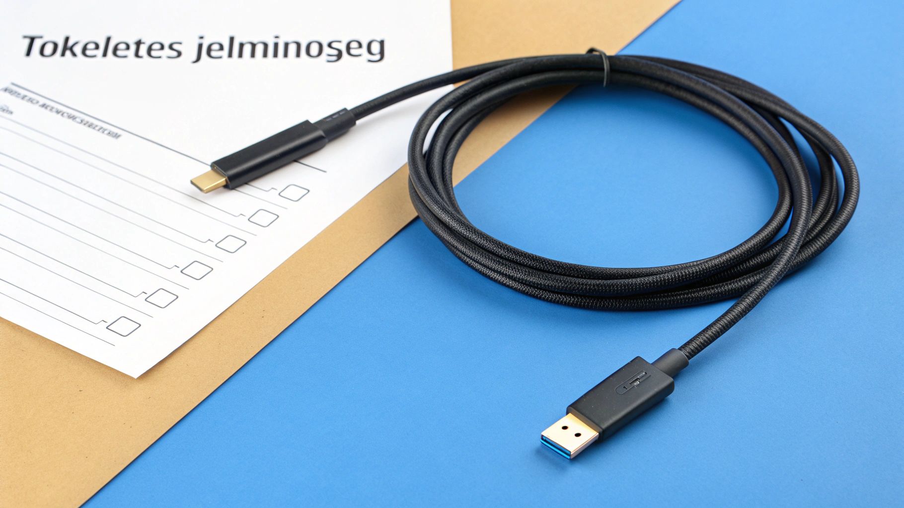 Egy személy usb c hdmi kábelt választ egy boltban