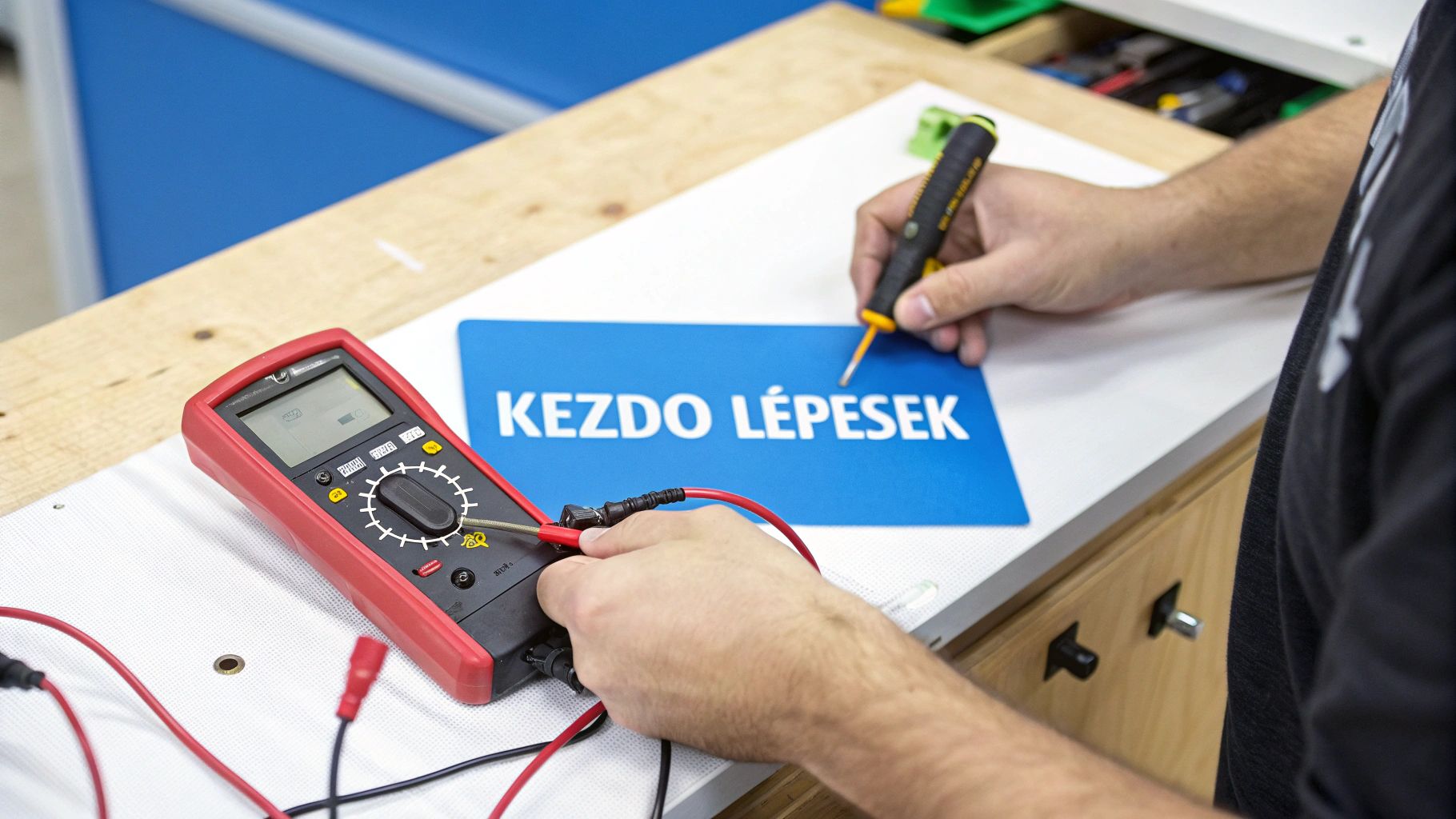 Egy UNI-T multiméter kijelzője és funkcióválasztó tárcsája