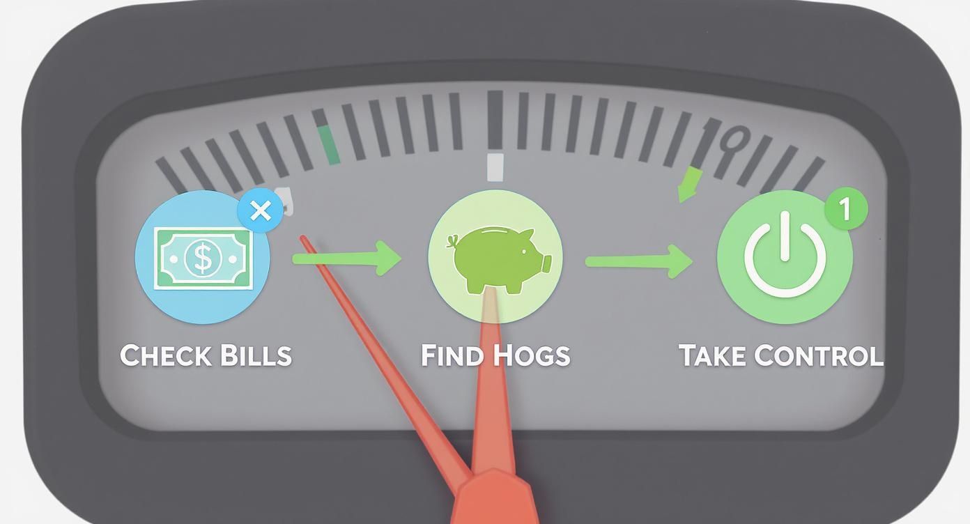 Infographic about how to read an electricity meter