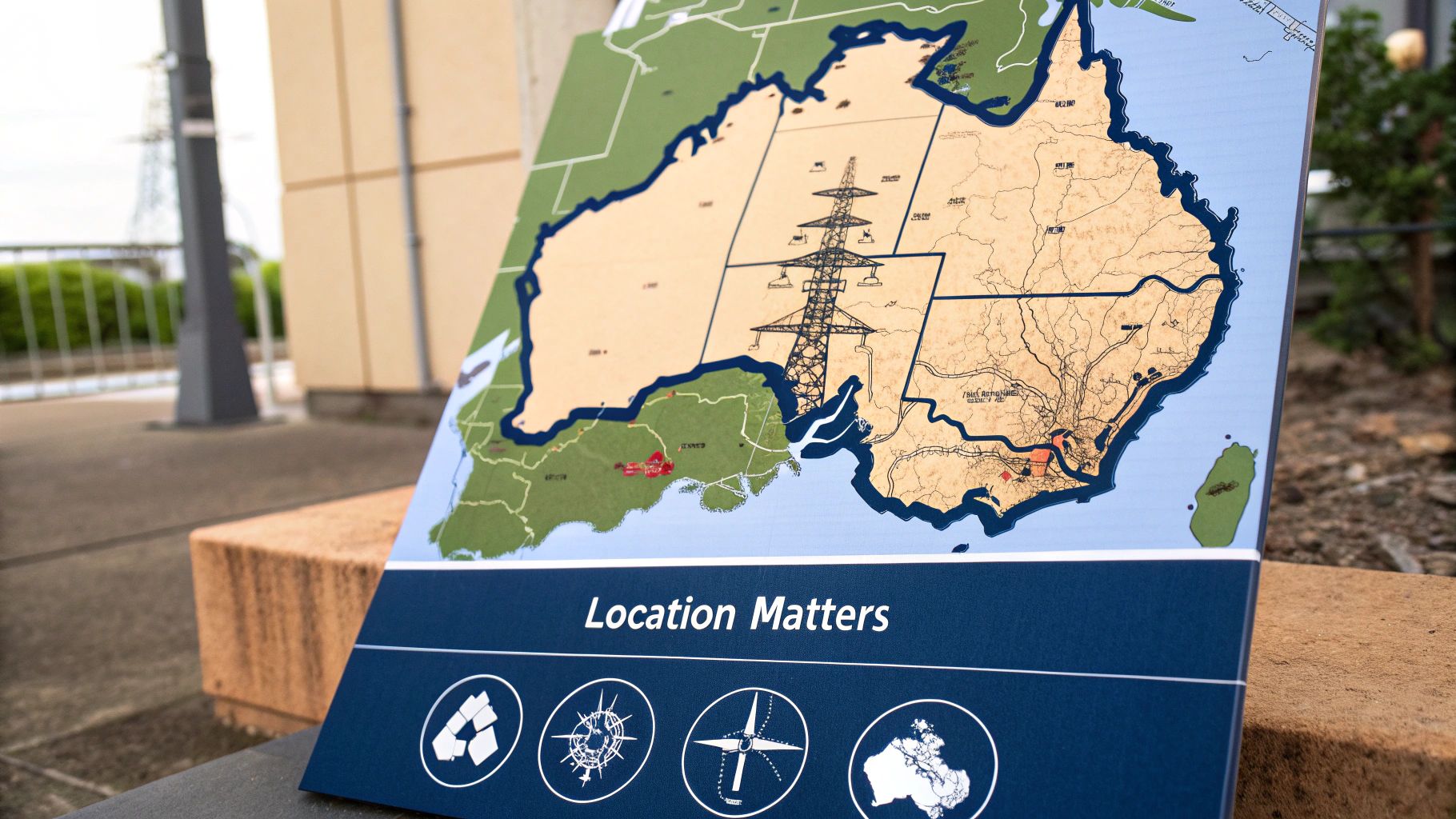 Map of Australia with states highlighted to show different energy costs.