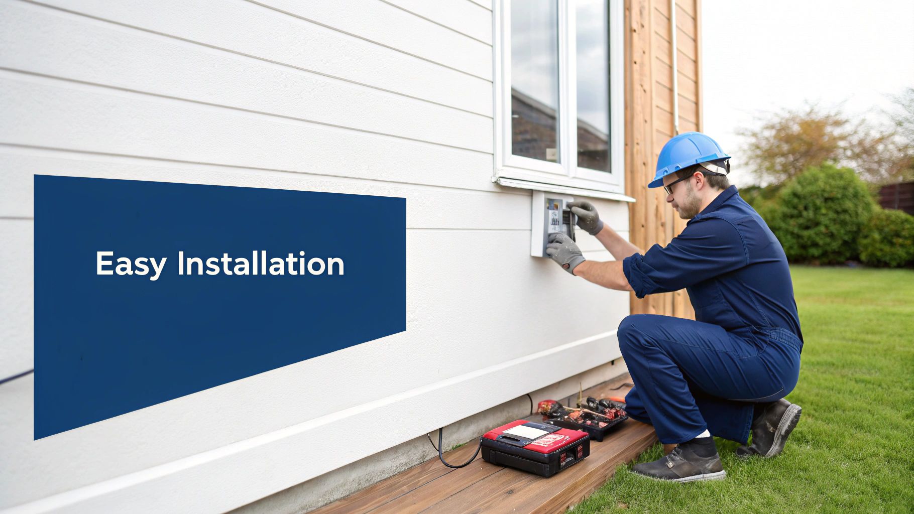 A modern home with solar panels on the roof, showcasing a self-sufficient energy ecosystem.