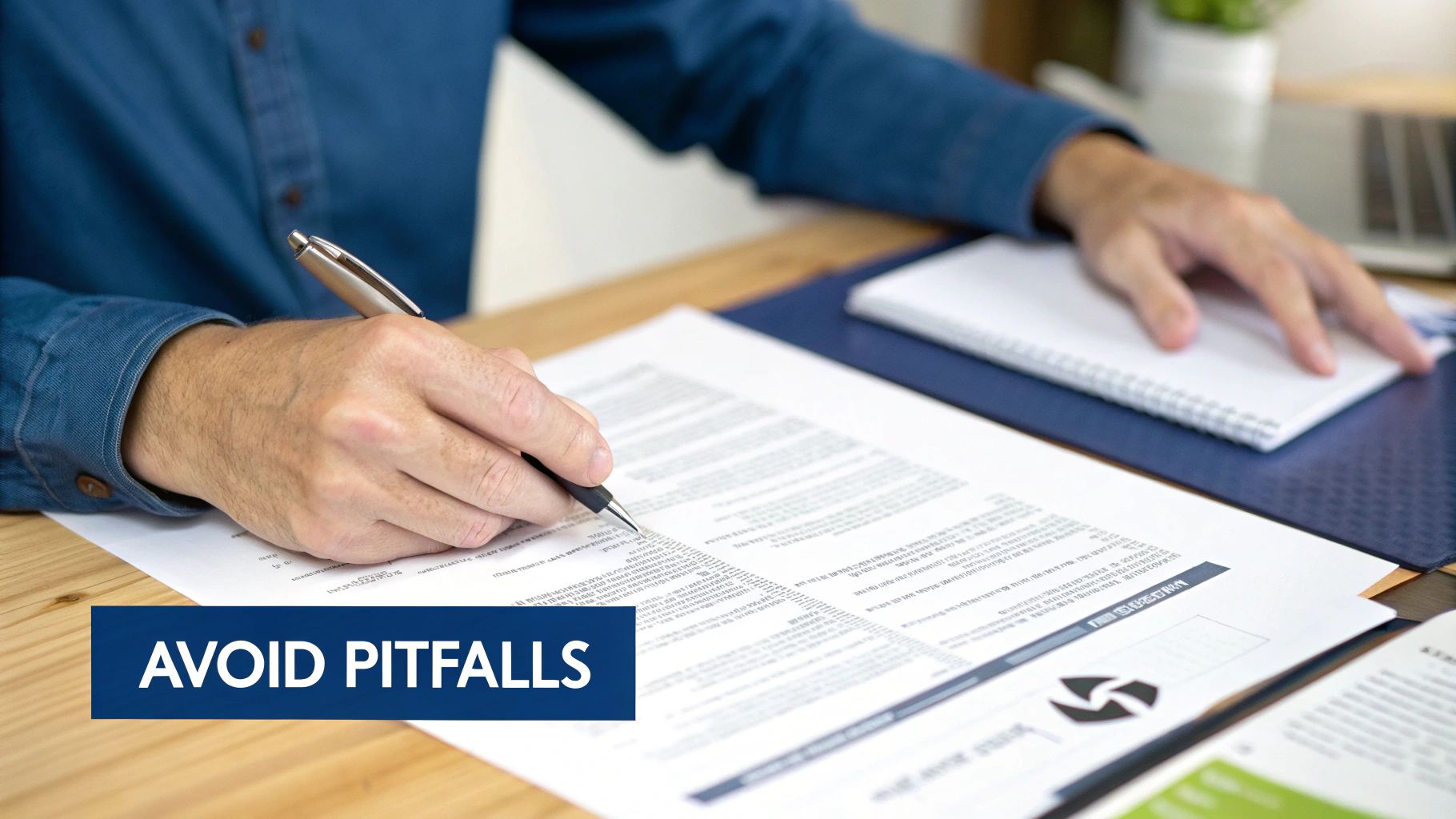 A person looking thoughtfully at an electricity bill with a calculator and laptop nearby.