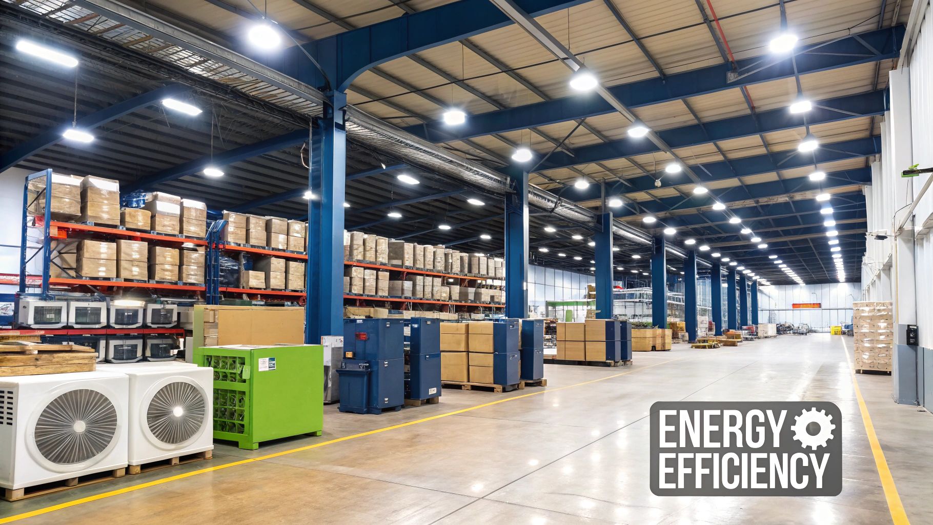 Solar panels installed on the roof of a modern commercial building.